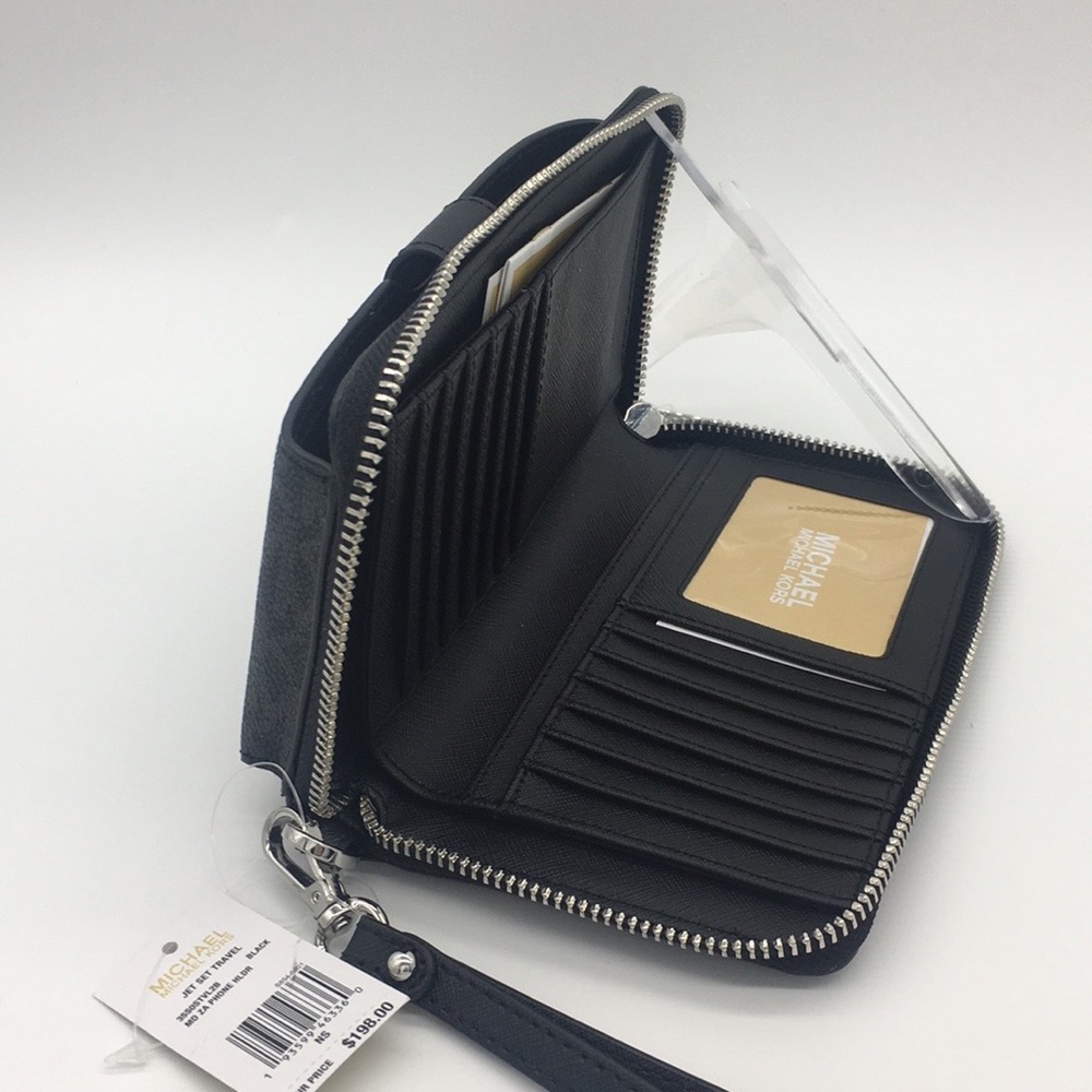 MICHAEL KORS MD ZA PHONE HOLDER WALLET BLACK - Picture 8 of 8